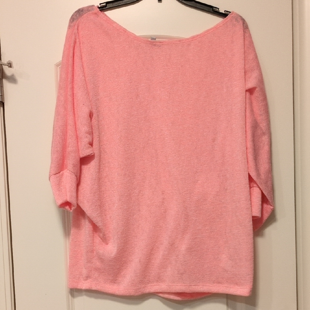 Off-the-Shoulder Pink Sweater Light Weight